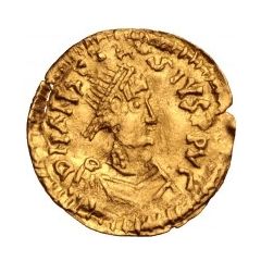 1 Tremissis In the name of Anastasius I, Round shoulder, straight tassels