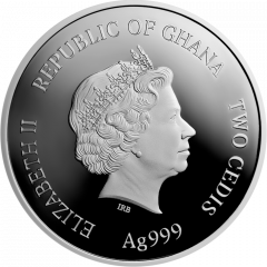 2 Cedis - Elizabeth II Leo