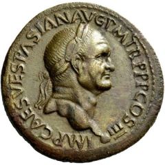 Sestertius - Vespasian S P Q R P P OB CIVES SERVATOS