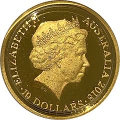 10 Dollars - Elizabeth II 4th Portrait - Year of the Dog - Gold Proof