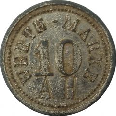 10 Pfennig Werth-Marke, Countermarked `AH`