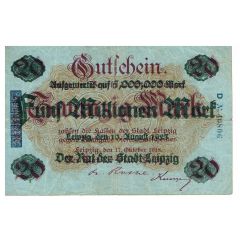 5 000 000 Mark overprint on 20 Mark