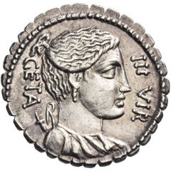 Denarius serratus Hosidia: Gaius Hosidius Geta, GETA III•VIR/C•HOSIDI•C•F