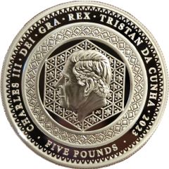 5 Pounds - Charles III Coronation, silver plated