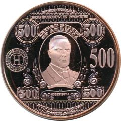 1 Ounce Copper Art Bar Mint - 500 Dollars