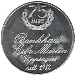 Medal - Bank Building Göppingen 75 years