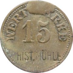 15 Pfennig - Potsdam Wert-Marke, Countermarked (`Hist. Mühle`