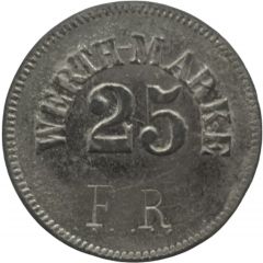 25 Pfennig Werth-Marke, Countermarked `FR`