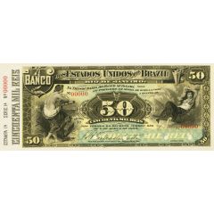 50 Mil Réis Banco dos Estados Unidos do Brazil, 1st. Print