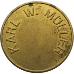 KWM token - Karl W. Müller / Münzprüfer KWM Braunschweig 26 mm, no hole, no circle on obverse