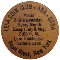 Wooden Nickel - Lera Coin Club Pearl River, New York