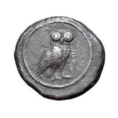 Silver 5 Asses Owl series I: facing right