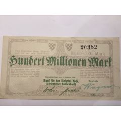100 000 000 Mark Birkenfelder Landesbank