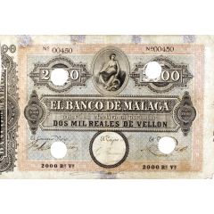 2000 Reales de Vellón Banco de Málaga