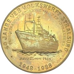 Medal - 40th anniversary of the VEB Shipyard in Stralsund