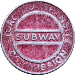1 Fare - Toronto Transit Commission Subway Red-enameled