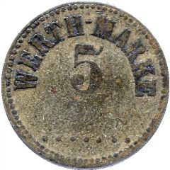 5 Pfennig Werth-Marke, Brass, 19.0 mm