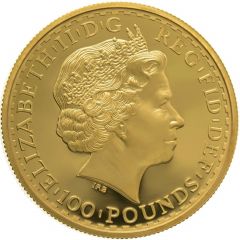 100 Pounds - Elizabeth II 4th portrait, 1 oz Fine Gold