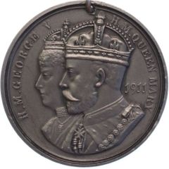 Medal - George V Coronation, Ripon, oxidized white metal