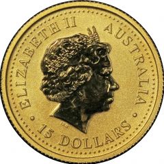 15 Dollars - Elizabeth II 4th Portrait - Kangaroo - Gold Bullion Coin