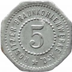 5 Pfennig - Rositz Braunkohlenwerke A.G.