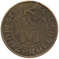 KWM token - KWM Ges. Gesch. Münzprüfer / Apparatebau K W Müller Braunschweig