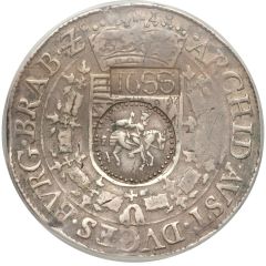 Jefimok Rouble - Alexey Mikhailovich Countermarked over `Spanish Netherlands-Brabant Patagon 1618`