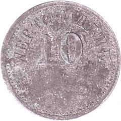 10 Pfennig Werth-Marke, Zinc, line of dots
