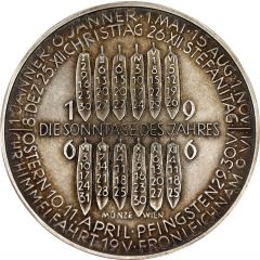 Calendar Medal 1966 Jahresregent Jupiter