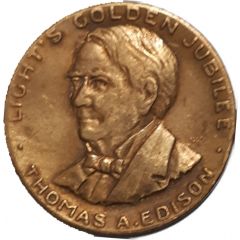 Medal - Thomas A. Edison Light`s Golden Jubilee