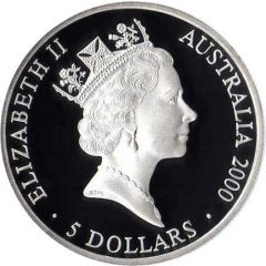 5 Dollars - Elizabeth II 3rd Portrait - Sydney 2000 Series - Silver Proof