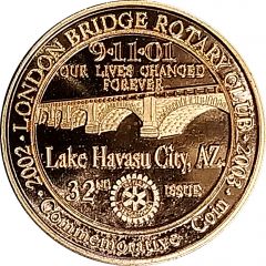 Havasu Dollar - London Bridge Rotary Club - The Price of Freedom Lake Havasu City, Arizona