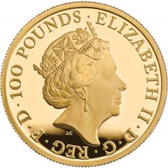 100 Pounds - Elizabeth II 5th portrait, 1 oz Fine Gold