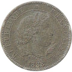 5 centimes Essai en carton argenté de Merley, type II
