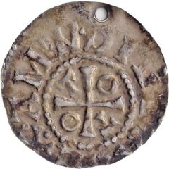 Denier - Otto III and Adelaide temple , DI GRA REX AMEN