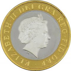 2 Pounds - Elizabeth II St. Paul`s Cathedral, Silver Piedfort