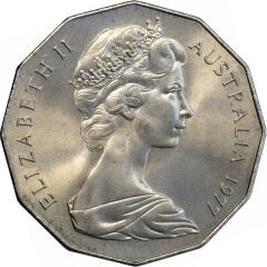 50 Cents - Elizabeth II 2nd Portrait - Silver Jubilee