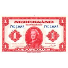 1 Gulden - Wilhelmina `facing left` Coin note