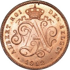 2 Centimes - Albert I French text