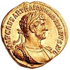 Aureus - Hadrian P M TR P COS DES III SALVS AVG, Salus