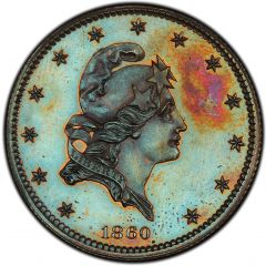5 Dollars `1860 Half Eagle` Pattern, copper