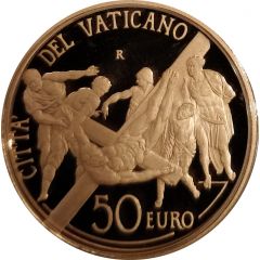 50 Euro - Benedictus XVI The Restoration of the Pauline Chapel - The Crucifixion of St. Peter