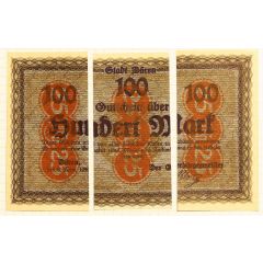 25 Pfennig 3 x dissected from 100 Mark