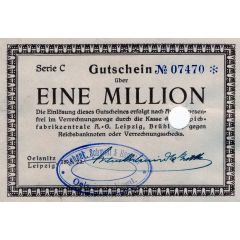 1 000 000 Mark Teppichfabrikzentrale