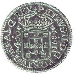 Cruzado Novo - Pedro II Lisbon mint
