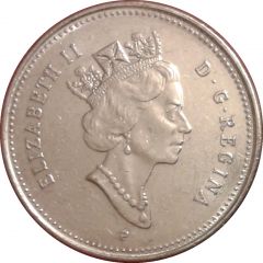 25 Cents - Elizabeth II 3rd portrait, plated