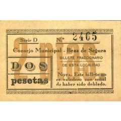 2 Pesetas Beas de Segura