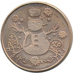 1 oz Copper Christmas - Snowman