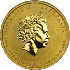 15 Dollars - Elizabeth II 4th Portrait - Year of the Horse - Gold Bullion Coin