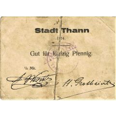 50 Pfennig Thann - overstamp annule